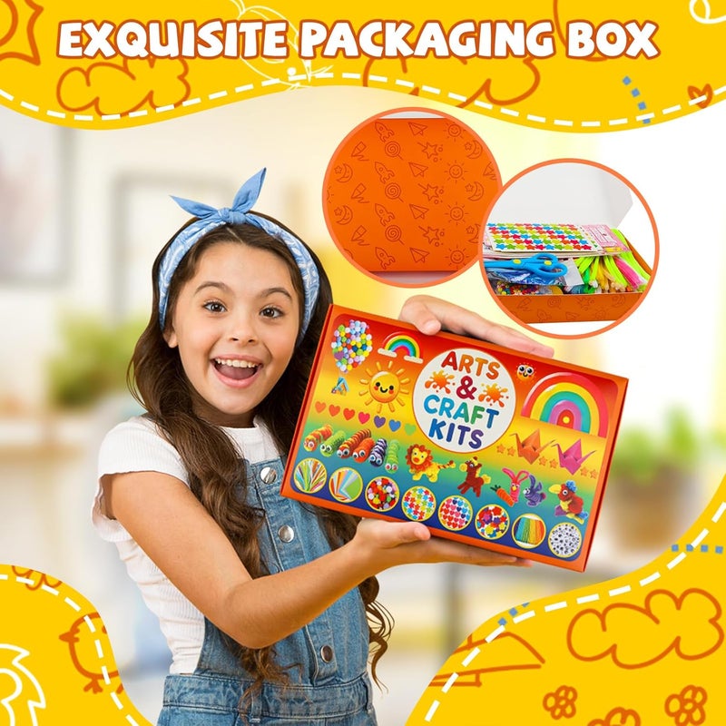 DOITEM Pipe Cleaners Craft Supplies, 1800Pcs Arts and Crafts Supplies DIY School Craft Project Including Pipe Cleaner Pom Poms Craft Kits for Kids Over 8 Years Old - Image 5